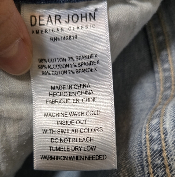 Dear John Light Wash Straight Leg Jeans Size 32 - Picture 6 of 6